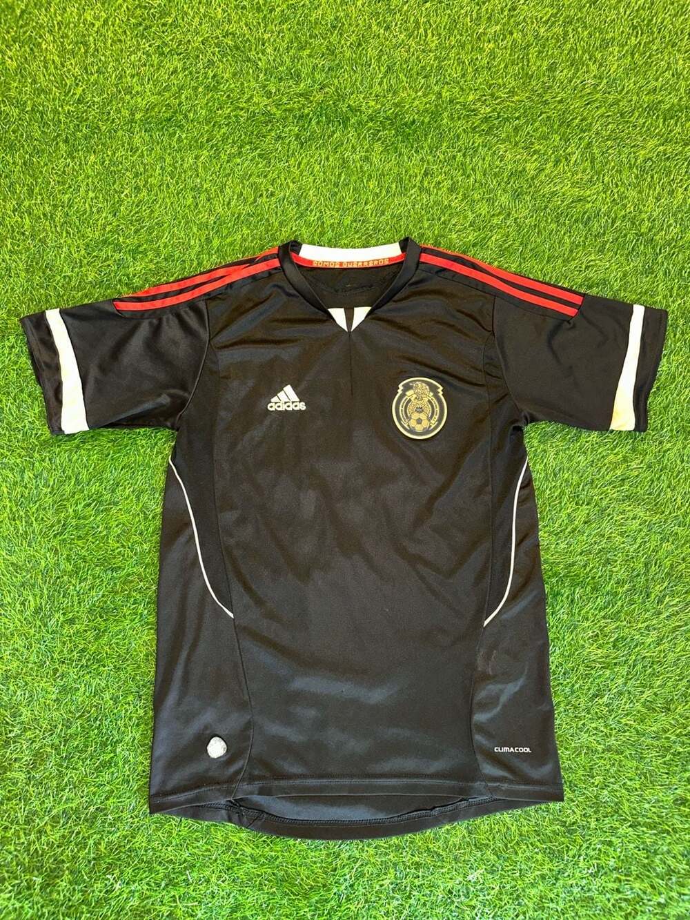 Adidas Mexico 2011-2012 Away Somos Guerreros Soccer Jersey Black